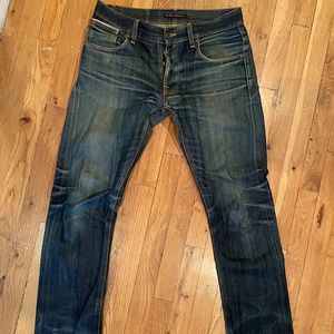 Nudie Grim Tim Organic Selvage jeans 31x32 amazing fades!